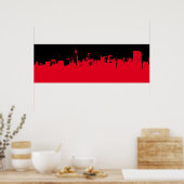 Red Black Pop Art New York City Skyline Poster (Küche)