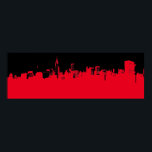 Red Black Pop Art New York City Skyline Poster<br><div class="desc">Red - Black New York City - Manhattan Skycrapers Digital Art Image</div>