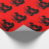 Red Black Pop Art Skull Geschenkpapier (Ecke)