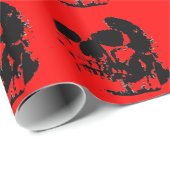 Red Black Pop Art Skull Geschenkpapier (Rolleneckpunkt)