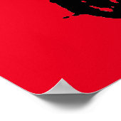 Red Black Pop Art Thinking Schimpanse Poster (Ecke)