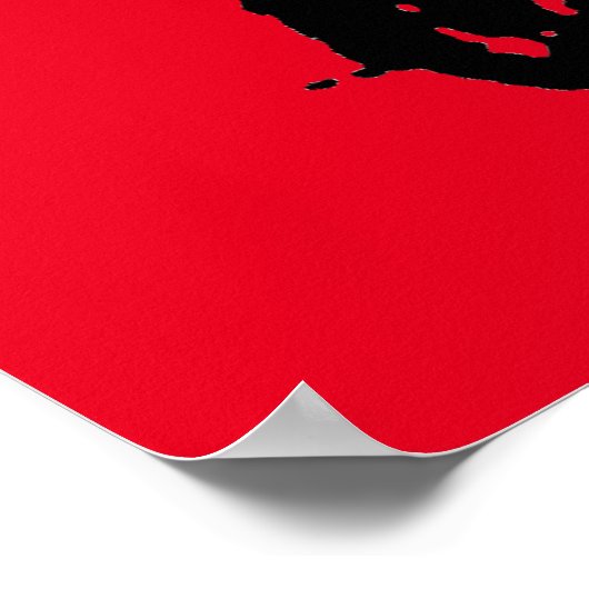 Red Black Pop Art Thinking Schimpanse Poster (Ecke)