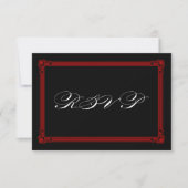 Red & Black Poster Style Wedding RSVP Cards (Vorderseite)