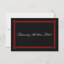 Red & Black Poster Style Wedding RSVP Cards