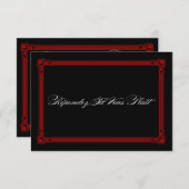 Red & Black Poster Style Wedding RSVP Cards (Vorne/Hinten)