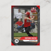Red & Black Pro Baseball Trading Card Telefonnummerkarte (Vorderseite)