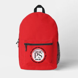 RED, BLACK, PROMOTIONAL AND CORPORATIVE TRAVEL BEDRUCKTER RUCKSACK
