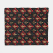 Red Black Quilt Squares Gold Weihnachtsbaumen Fleecedecke (Vorderseite (Horizontal))