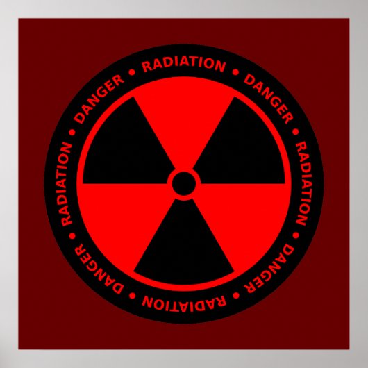 Red & Black Radiation Warning Poster (Vorne)
