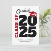 Red Black Retro University Uni-Abschluß Ankündigung (Stehend Vorderseite)