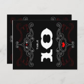 Red & Black Rock 'n' Roll Music Themed Wedding Postkarte (Vorne/Hinten)