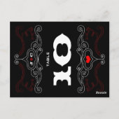 Red & Black Rock 'n' Roll Music Themed Wedding Postkarte (Rückseite)