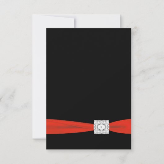 Red Black RSVP Card Karte (Vorderseite)