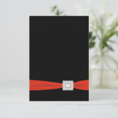 Red Black RSVP Card Karte (Stehend Vorderseite)