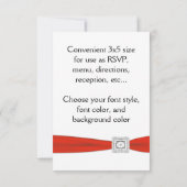 Red Black RSVP Card Karte (Rückseite)