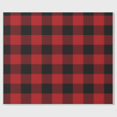 Red & Black Rustic Buffalo Gingham Kariert Holiday Geschenkpapier (Flach)