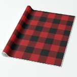 Red & Black Rustic Buffalo Gingham Kariert Holiday Geschenkpapier<br><div class="desc">Schleifpapier</div>