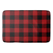 Red Black Rustic Buffalo Kariert Checkered Badematte (Vorderseite)
