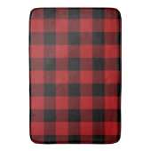 Red Black Rustic Buffalo Kariert Checkered Badematte (Vorderseite Vertikal)