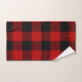 Red Black Rustic Buffalo Kariert Checkered Karos Badhandtuch Set (Handtuch)