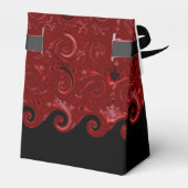 Red & Black Satin Curls Zelt Gefälligkeitsbox Geschenkschachtel (Rückseite)