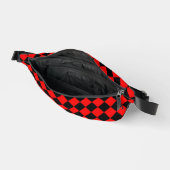 Red Black Schachbrett Diamond Pattern Bauchtasche (Offen)