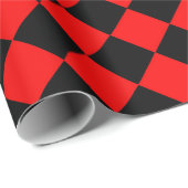 Red Black Schachbrett Diamond Pattern Geschenkpapier (Rolleneckpunkt)