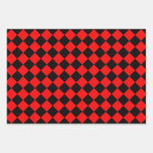 Red Black Schachbrett Diamond Pattern Geschenkpapier Set (Vorderseite 3)