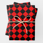 Red Black Schachbrett Diamond Pattern Geschenkpapier Set (Beispiel)