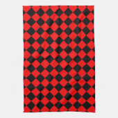 Red Black Schachbrett Diamond Pattern Geschirrtuch (Vertikal)