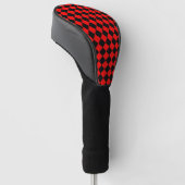 Red Black Schachbrett Diamond Pattern Golf Headcover (angewinkelt)