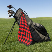 Red Black Schachbrett Diamond Pattern Golfhandtuch (Gras)