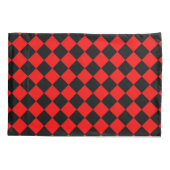 Red Black Schachbrett Diamond Pattern Kissenbezug (Rückseite-Links)