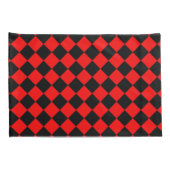 Red Black Schachbrett Diamond Pattern Kissenbezug (Rückseite-Rechts)