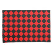Red Black Schachbrett Diamond Pattern Kissenbezug (Vorderseite-Rechts)