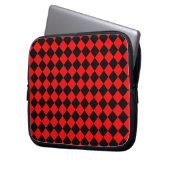 Red Black Schachbrett Diamond Pattern Laptopschutzhülle (Vorderseite Links)