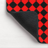 Red Black Schachbrett Diamond Pattern Mousepad (Ecke)