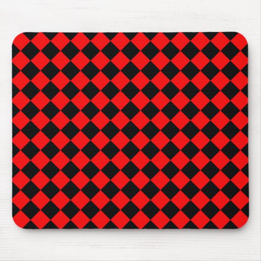 Red Black Schachbrett Diamond Pattern Mousepad (Vorne)