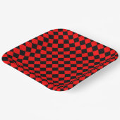 Red Black Schachbrett Diamond Pattern Pappteller (Gewinkelt)