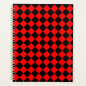 Red Black Schachbrett Diamond Pattern Planer (Vorderseite)