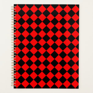 Red Black Schachbrett Diamond Pattern Planer