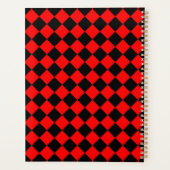 Red Black Schachbrett Diamond Pattern Planer (Rückseite)