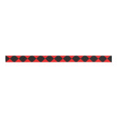 Red Black Schachbrett Diamond Pattern Ripsband (Vorderseite)