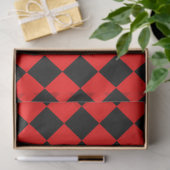Red Black Schachbrett Diamond Pattern Seidenpapier (Geschenk)