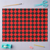Red Black Schachbrett Diamond Pattern Seidenpapier (Basteln)