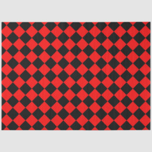 Red Black Schachbrett Diamond Pattern Seidenpapier