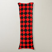 Red Black Schachbrett Diamond Pattern Seitenschläferkissen (Vorderseite Vertikal)