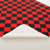 Red Black Schachbrett Diamond Pattern Sherpadecke (3/4)