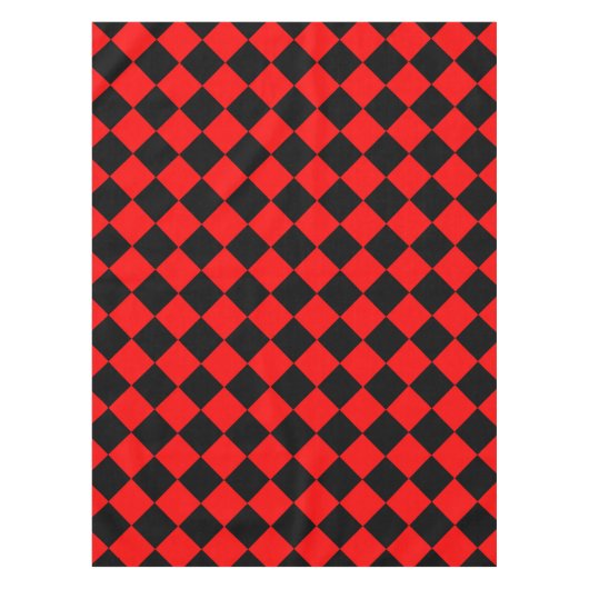 Red Black Schachbrett Diamond Pattern Tischdecke (Vorderseite)
