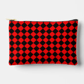 Red Black Schachbrett Diamond Pattern Zubehörtasche (Vorderseite)